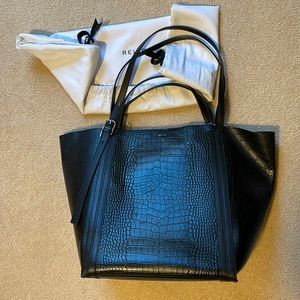 Reiss Allegra Croc Bag in Black